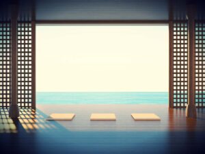 Three mats in an open air dojo by the seashore. Keep it simple stupid isn't about denigration. It's about creating efficient spaces with minimal effort.