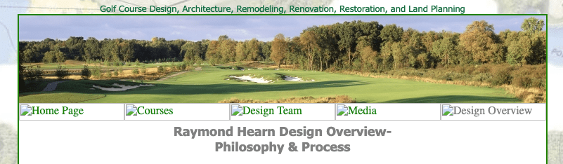 The former Ray Hearn design process page