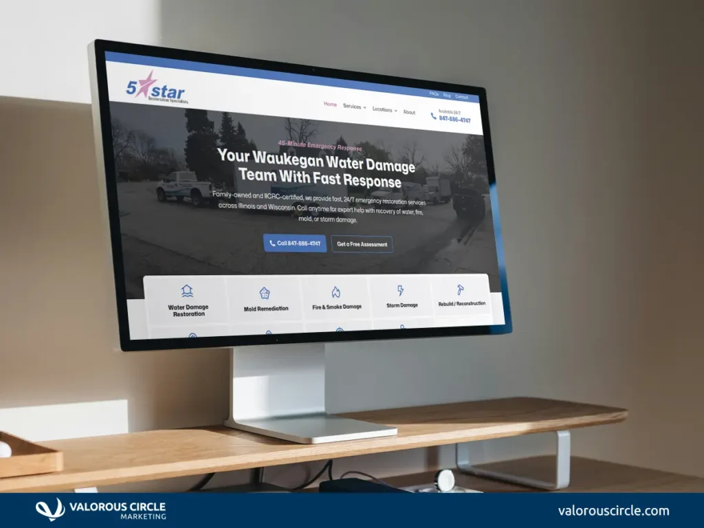 Website open on monitor