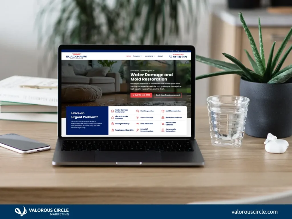 Blackhawk website on a laptop screen