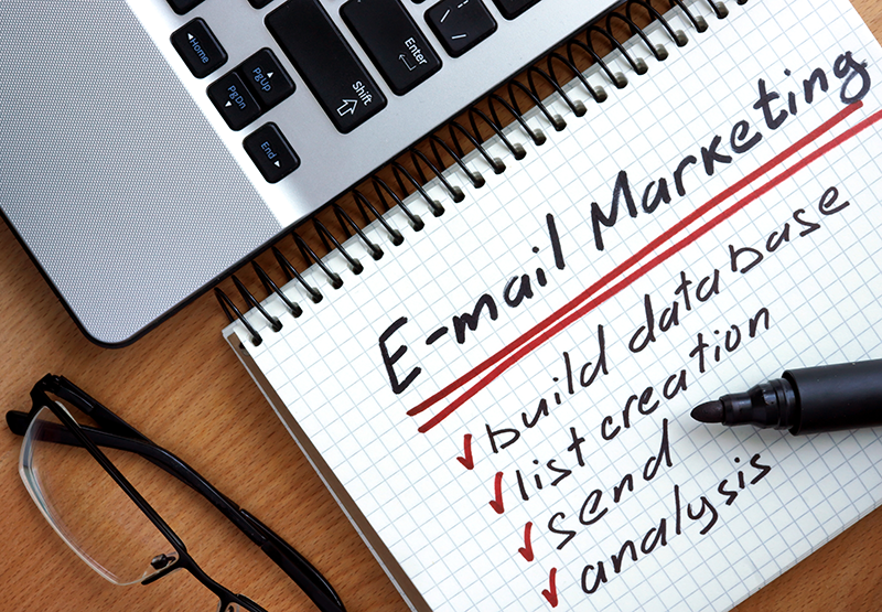 photo of a list that needs to be considered when building an email marketing campaign