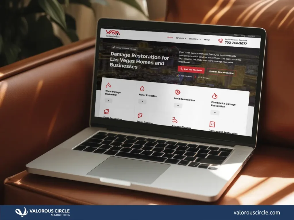 Website open on monitor